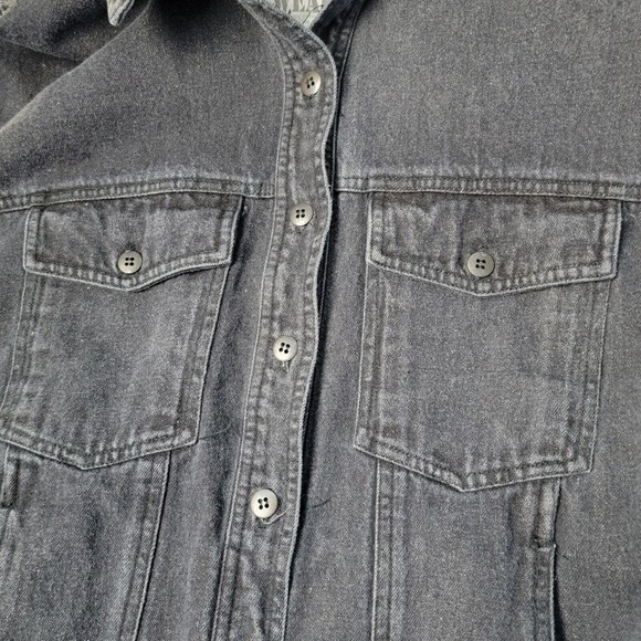 Carole Little Jacket Size 12 Gray Denim Tribal Aztec Western Knit Design - Picture 10 of 13